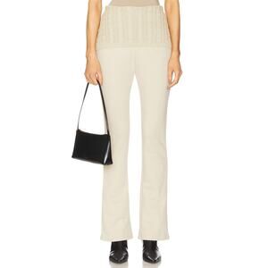 Weworewhat Beige Cotton Cable Rolled Pant Size M
